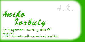 aniko korbuly business card